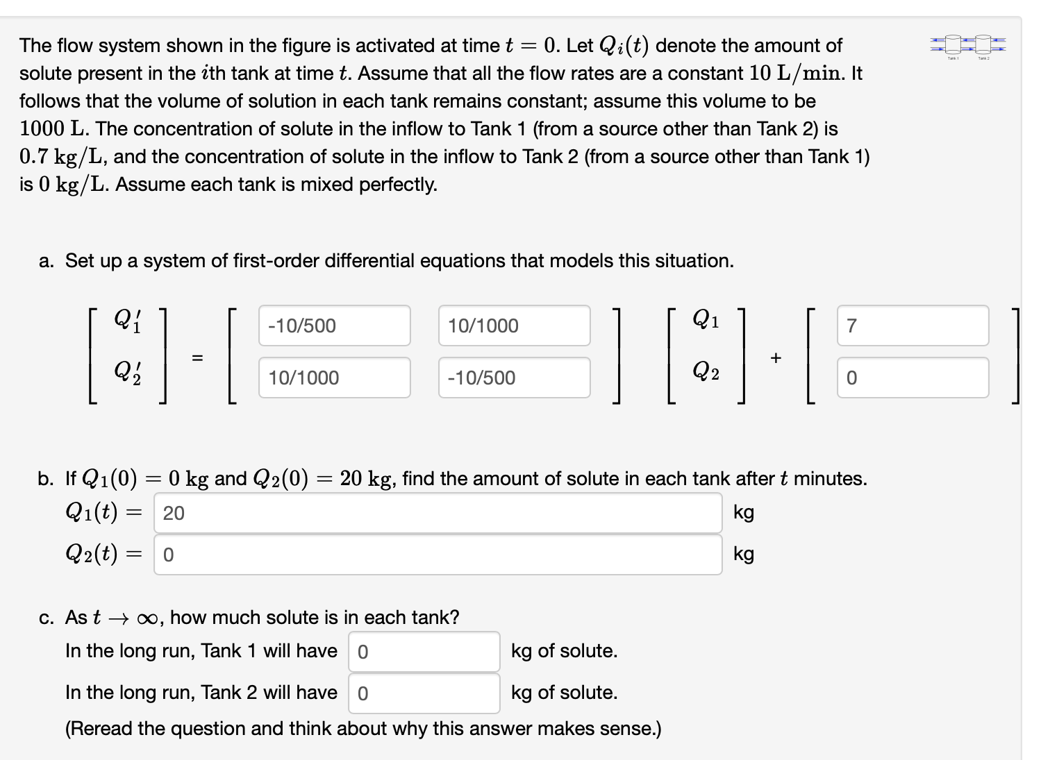 Solved The flow system shown in the figure is activated at | Chegg.com