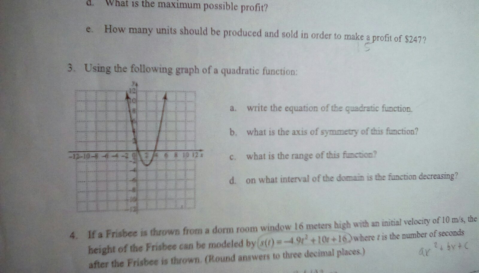 Solved Please help with question # 3 please. The graph | Chegg.com
