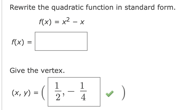 Solved Rewrite the quadratic function in standard form. | Chegg.com