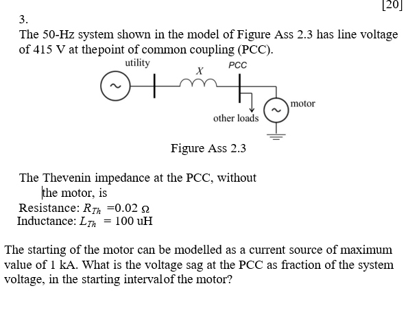 Solved The 50−Hz system shown in the model of Figure Ass 2.3 | Chegg.com