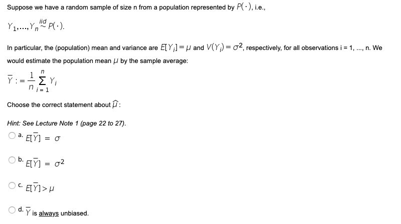 Solved Suppose We Have A Random Sample Of Size N From A P Chegg Com