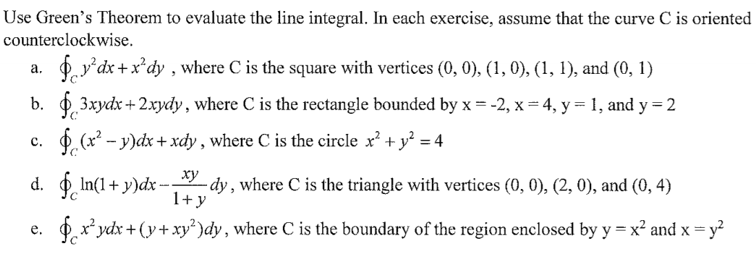 Solved a. Use Green's Theorem to evaluate the line integral. | Chegg.com