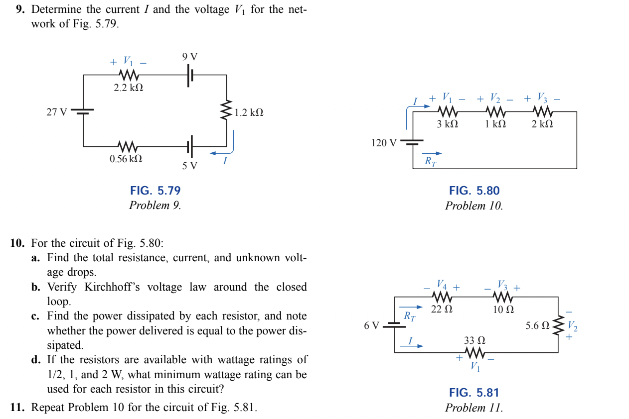Solved 9. Determine the current I and the voltage V¡ for the | Chegg.com