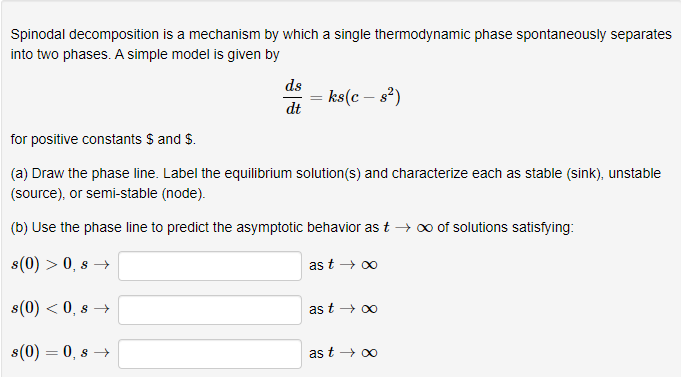 Solved Spinodal decomposition is a mechanism by which a | Chegg.com