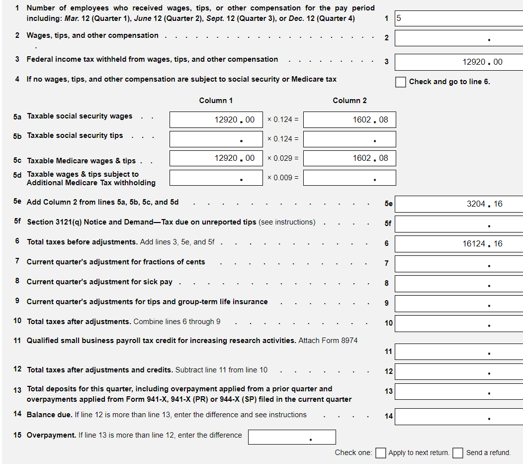 2015 Form IRS 941 Fill Online, Printable, Fillable, Blank, 44% OFF