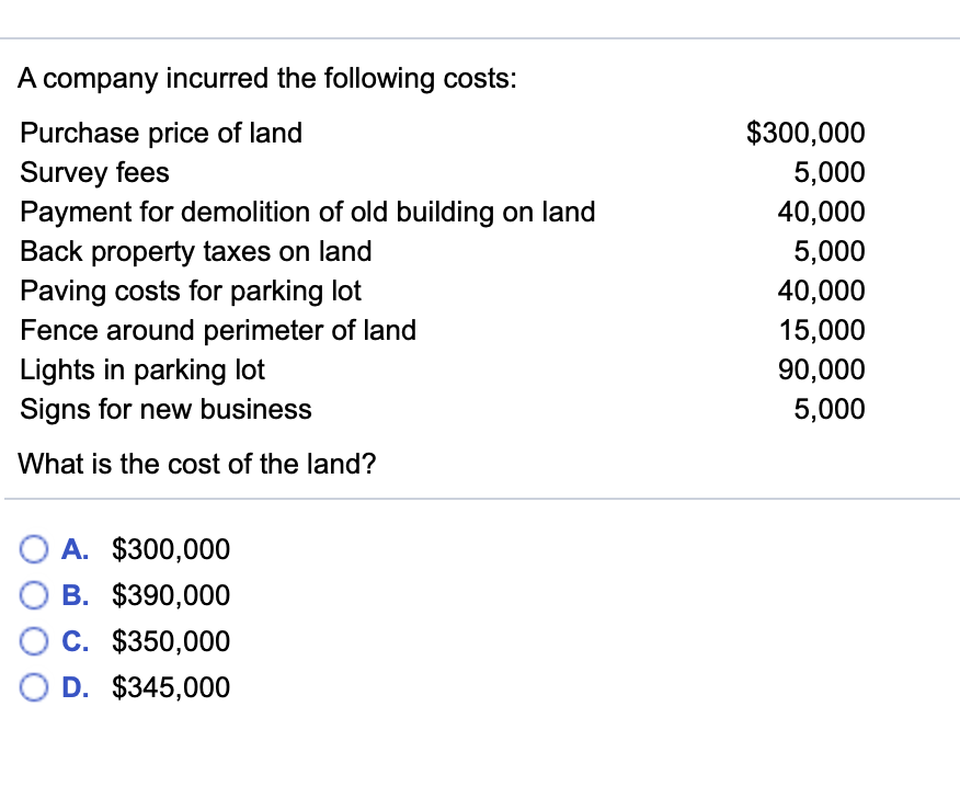 Solved A company incurred the following costs Purchase