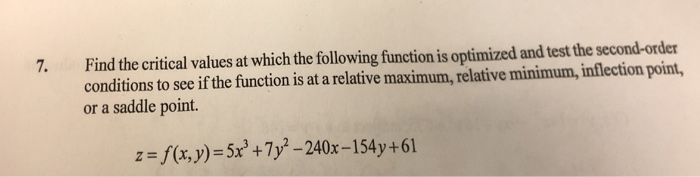 Solved 7. Find the critical values at which the following | Chegg.com