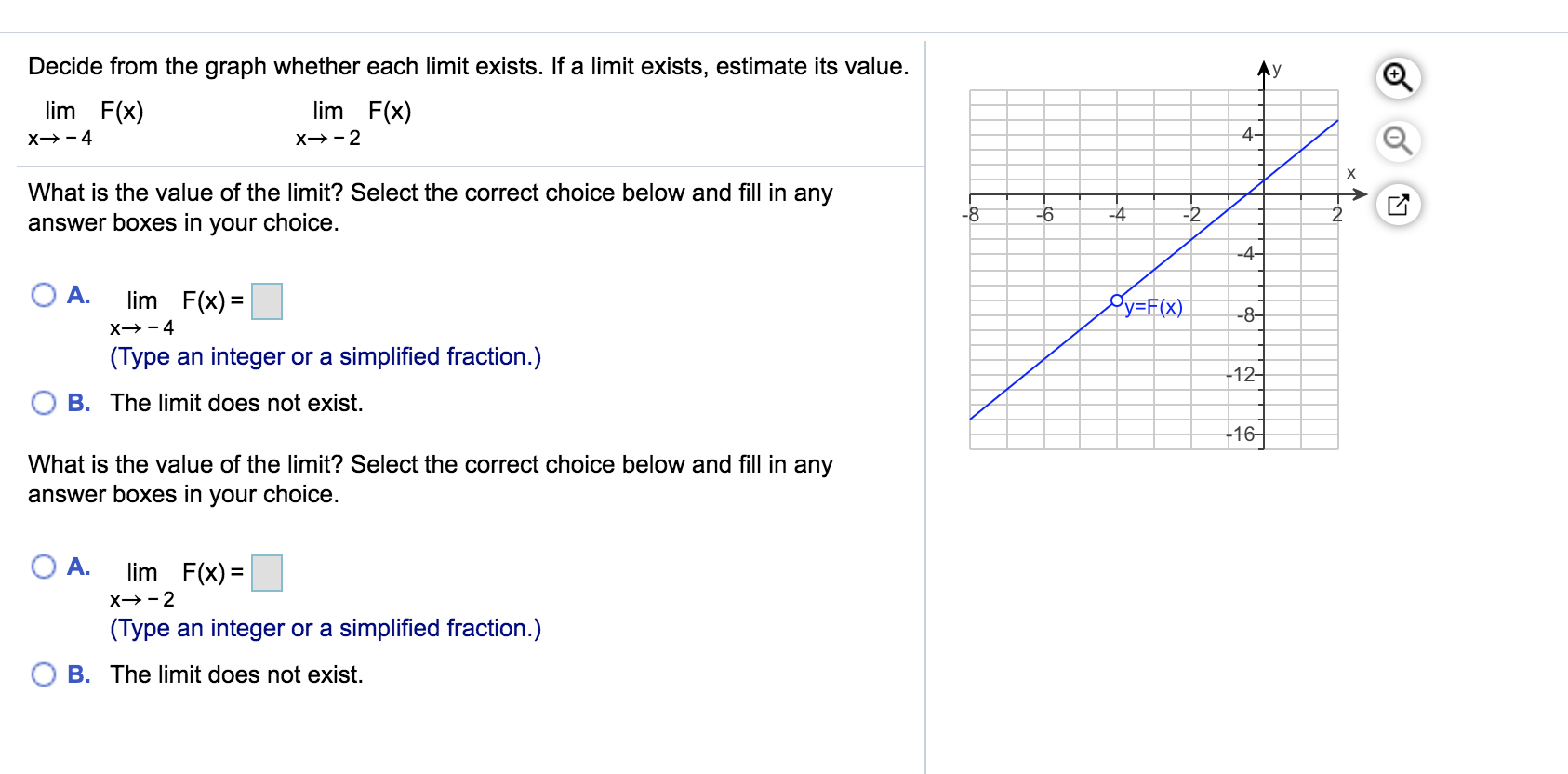 Solved Decide from the graph whether each limit exists. If a | Chegg.com