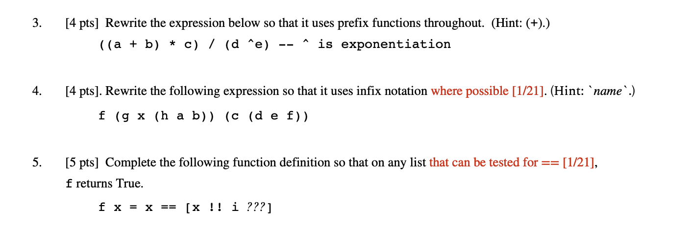 3. [4 pts] Rewrite the expression below so that it | Chegg.com