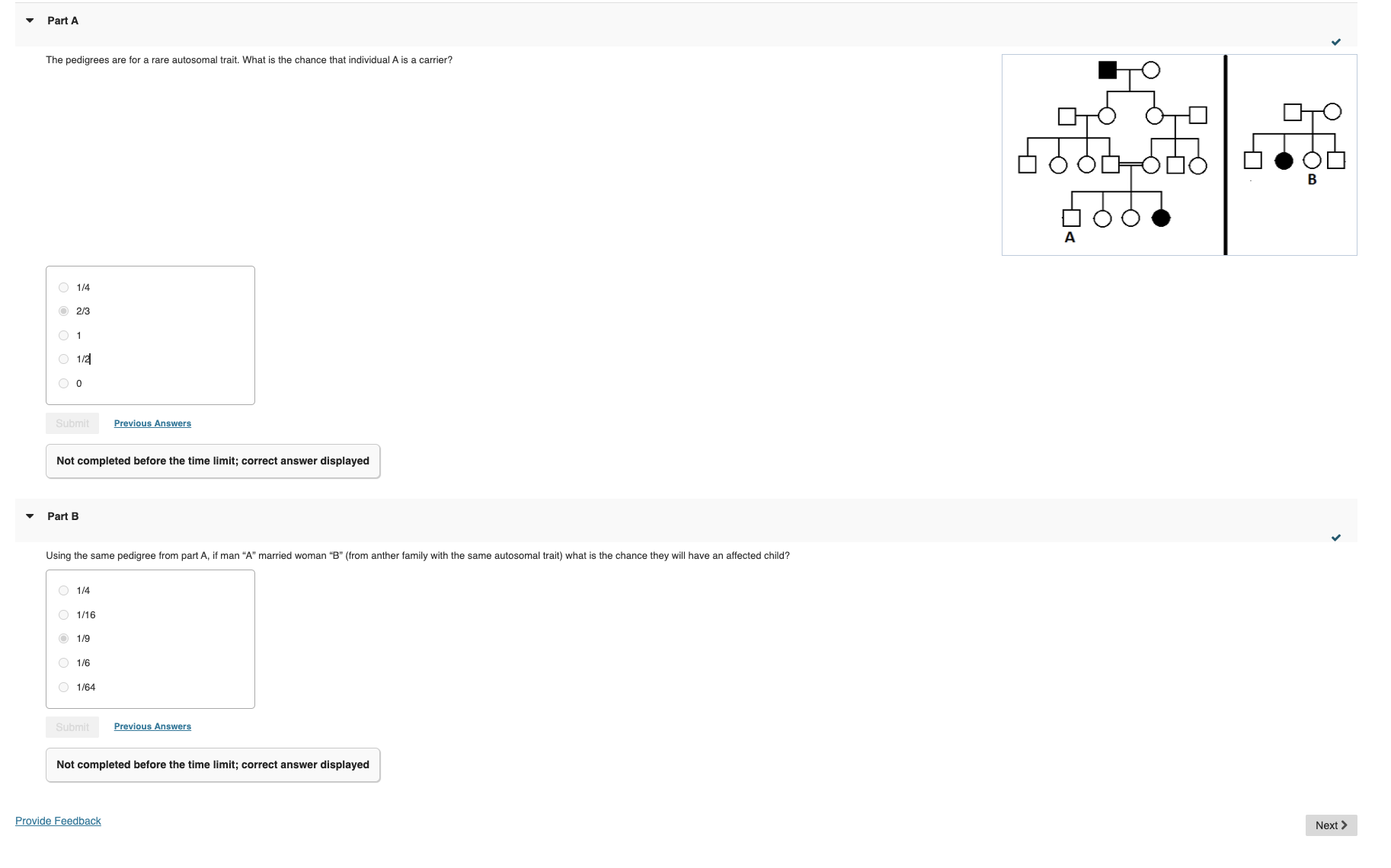 Solved The pedigrees are for a rare autosomal trait. What is | Chegg.com
