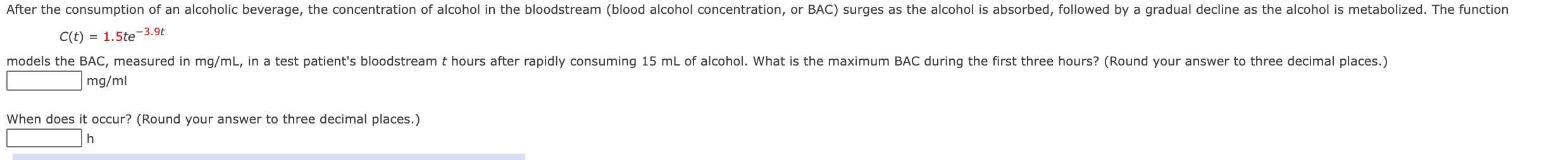 Solved After the consumption of an alcoholic beverage, the | Chegg.com