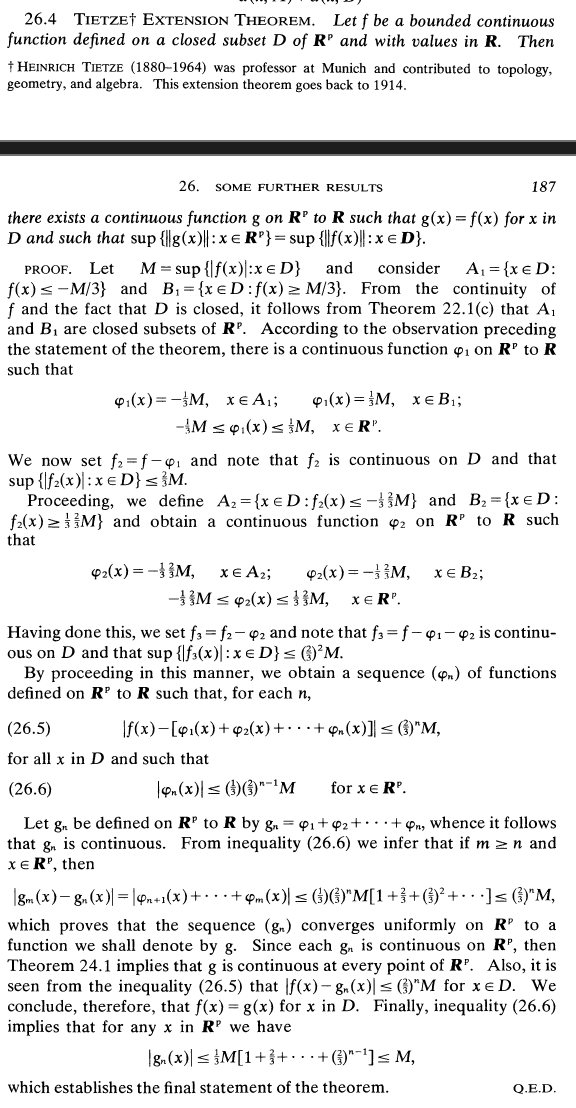 Solved 26.4 Tietze† Extension Theorem. Let f be a bounded