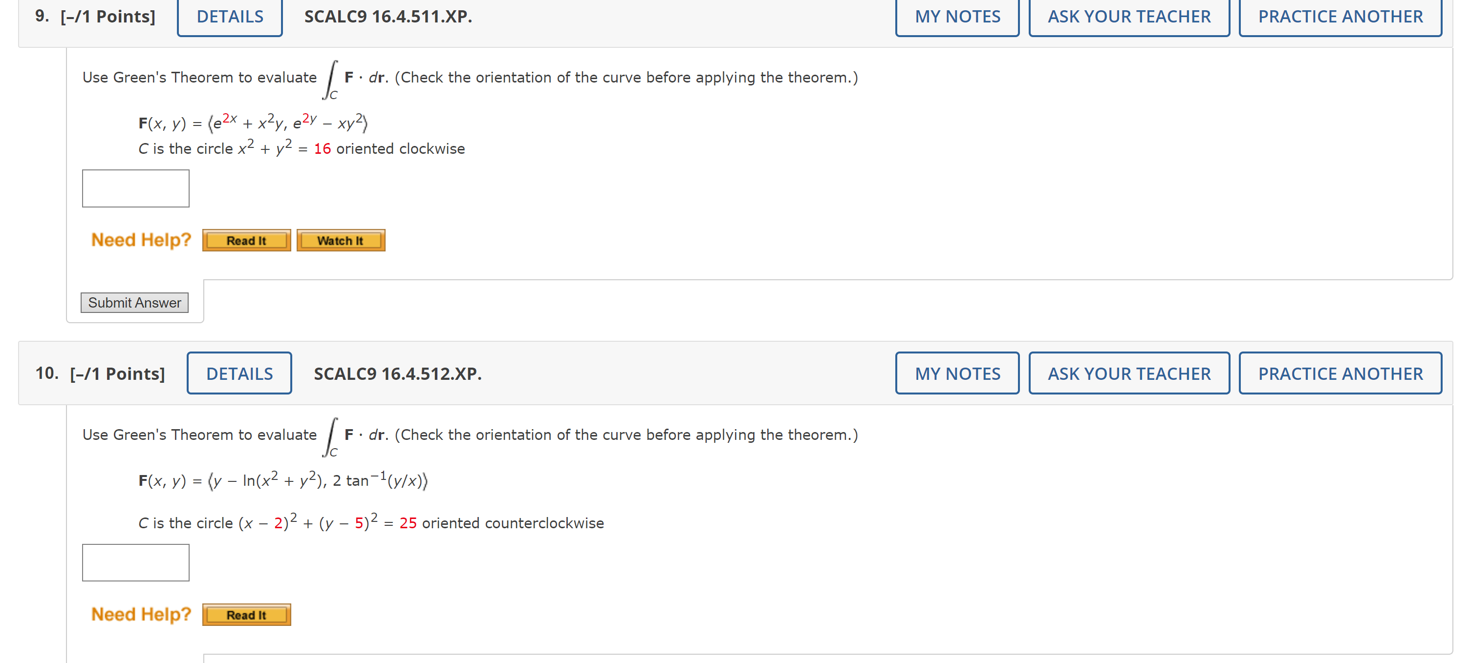 Solved Use Green's Theorem To Evaluate ∫CF⋅dr. (Check The | Chegg.com