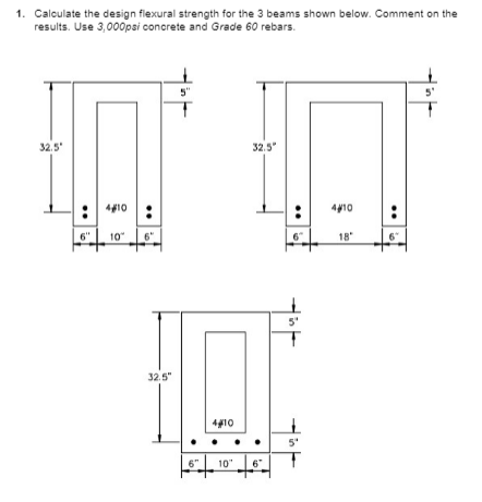 Solved 1. Calculate The Design Flexural Strength For The 3 