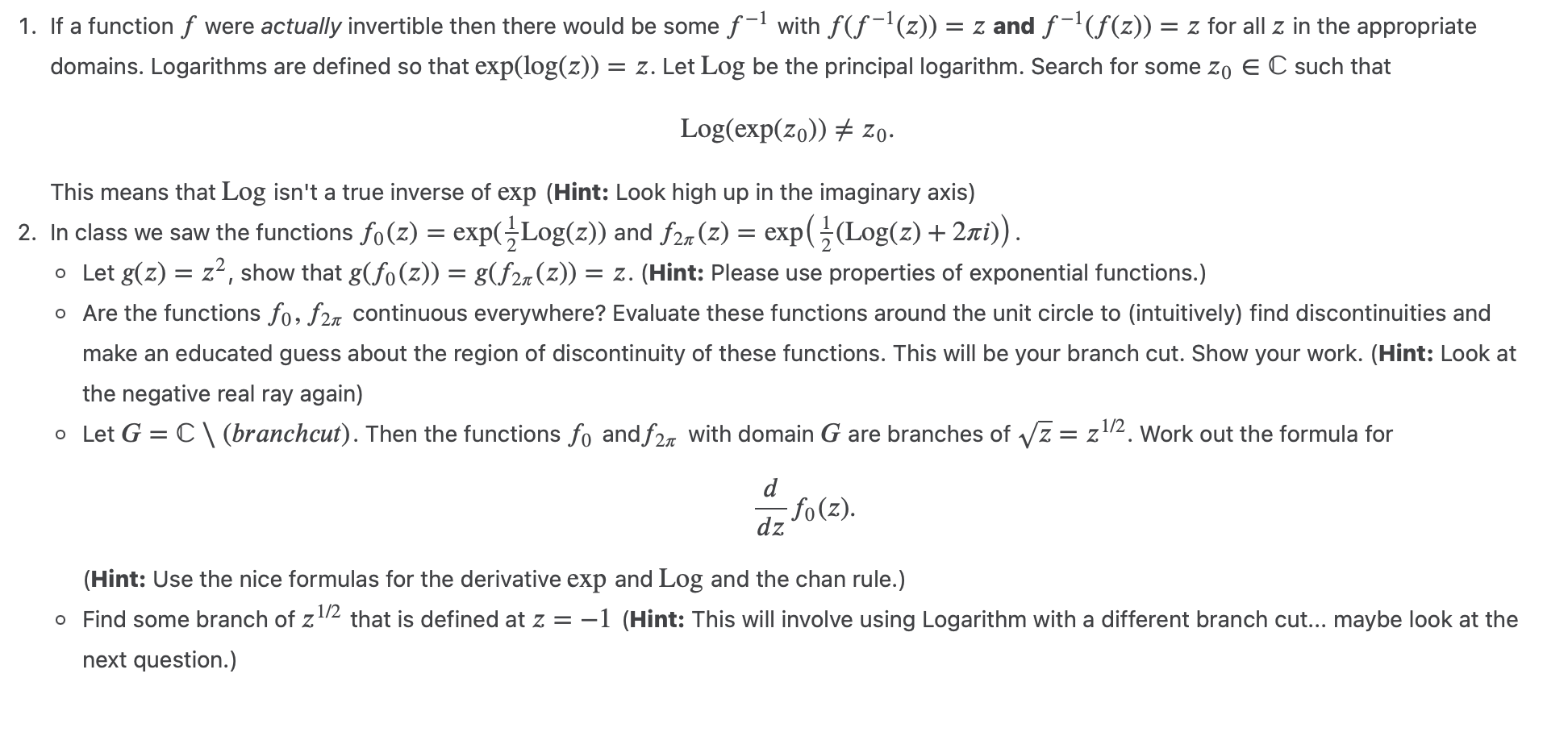 solved-1-if-a-function-f-were-actually-invertible-then-chegg