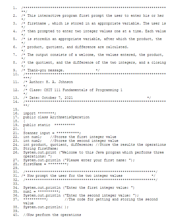 Solved The attached Java program is intended to perform the | Chegg.com