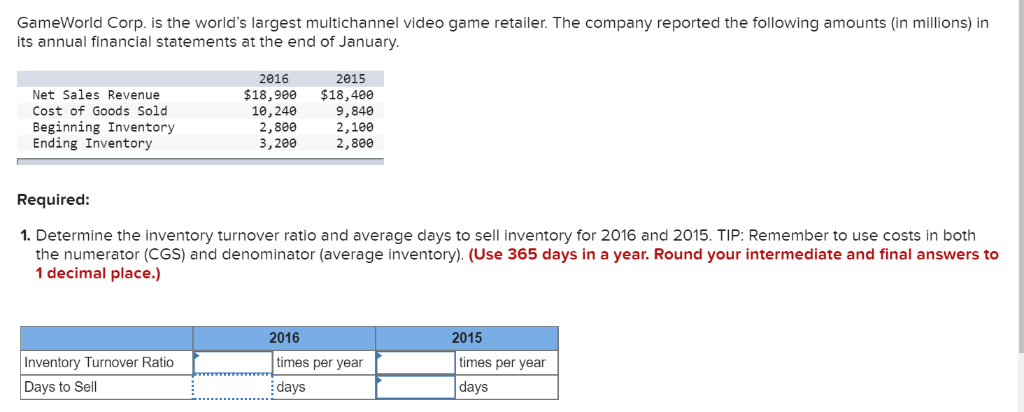 Solved GameWorld Corp. is the world's largest multichannel | Chegg.com