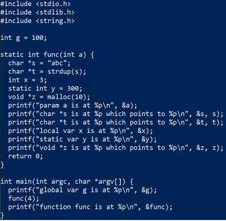 Solved Identify each as either: static/stack/heap g = | Chegg.com