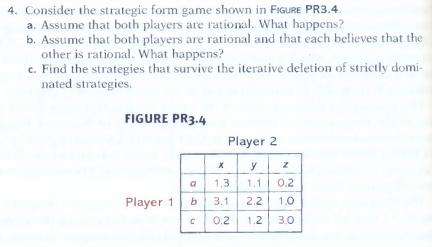 Solved 4. Consider the strategic form game shown in FIGURE | Chegg.com