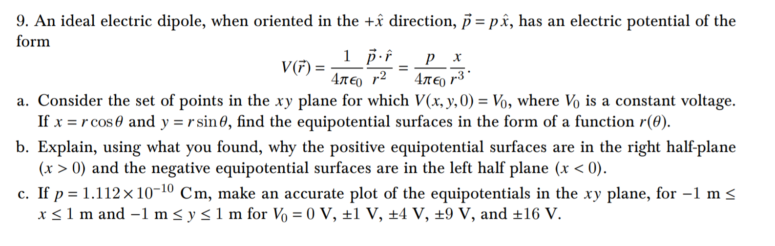 9 An Ideal Electric Dipole When Oriented In The Chegg Com