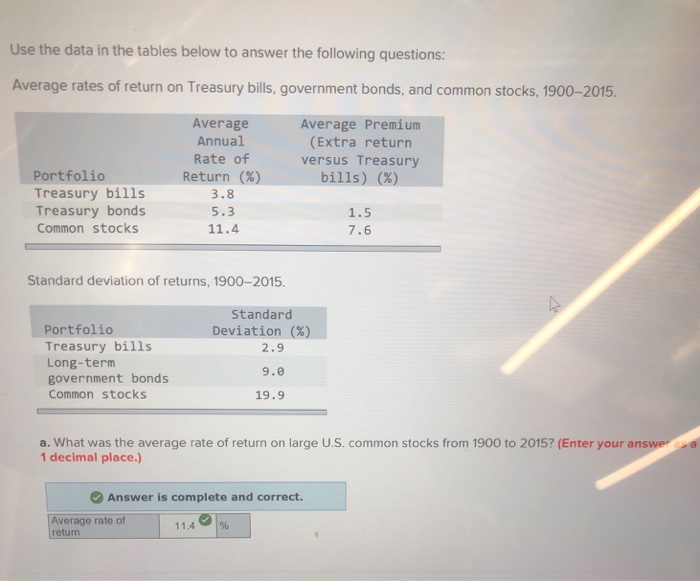 Solved Use the data in the tables below to answer the