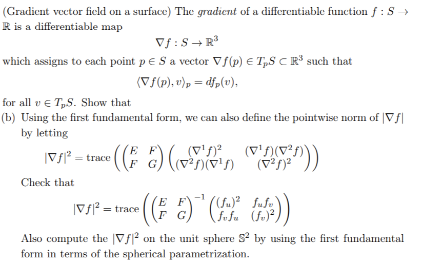 Solved (Gradient vector field on a surface) The gradient of | Chegg.com