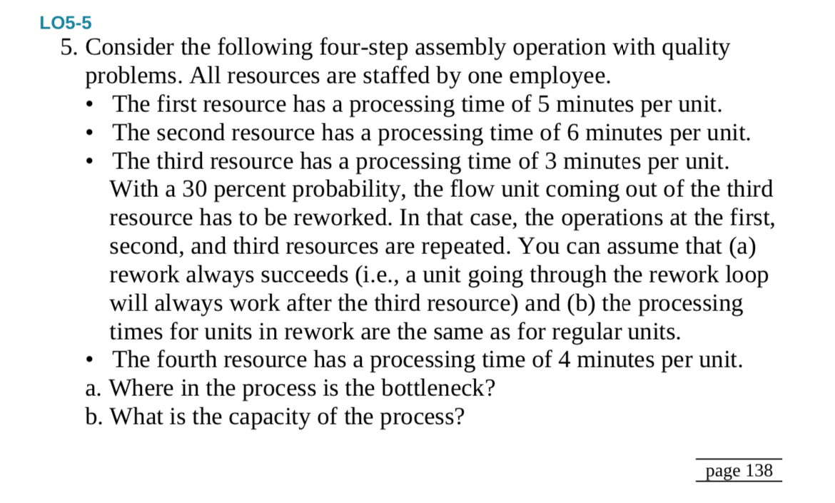 Solved LO5-5Consider the following four-step assembly | Chegg.com