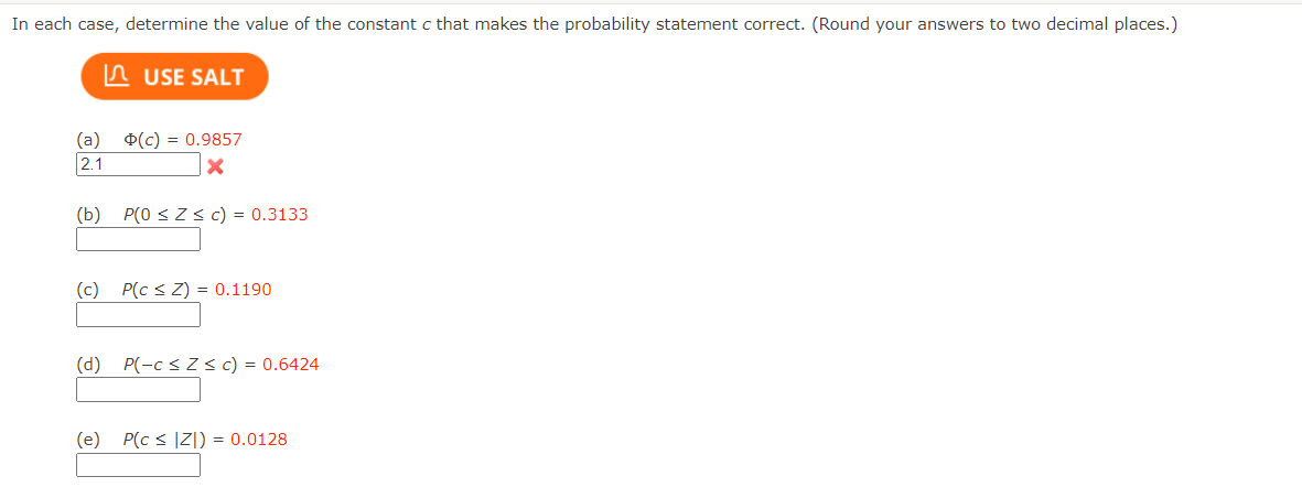 Solved In each case, determine the value of the constant c | Chegg.com
