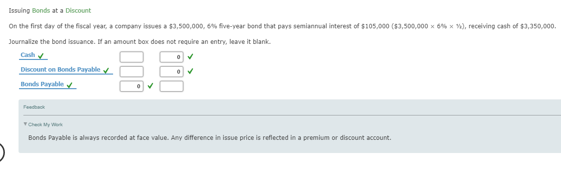 Solved Issuing Bonds at a Discount On the first day of the | Chegg.com