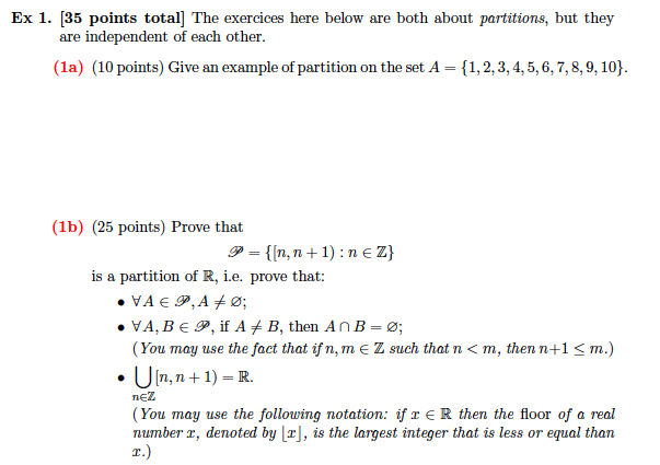 Solved Ex 1. (35 points total] The exercices here below are | Chegg.com