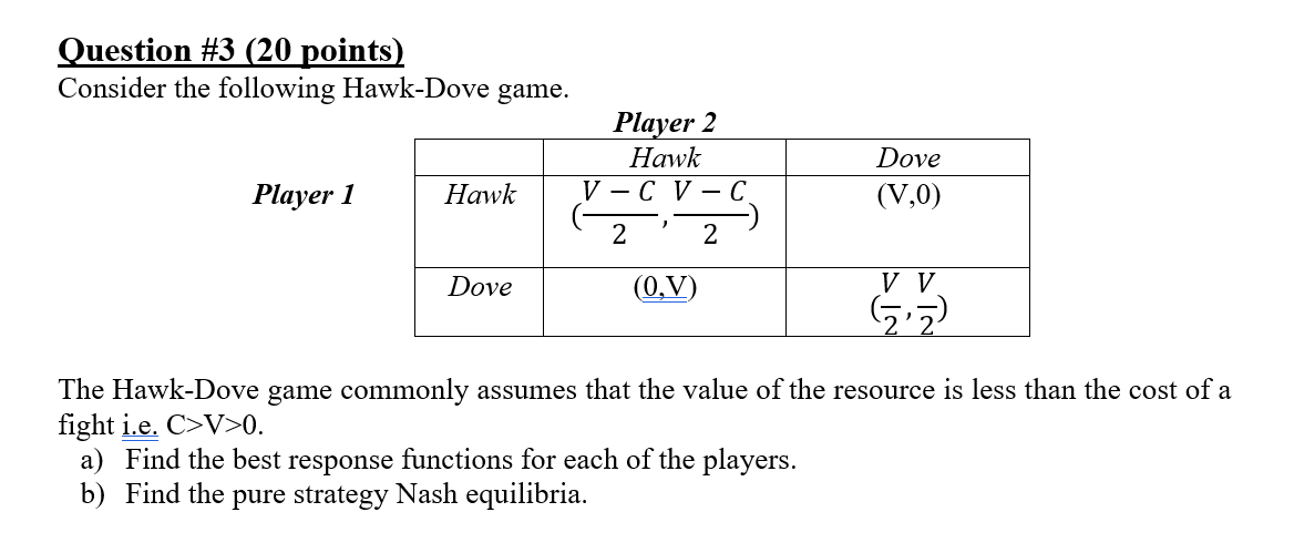 Solved Question \#3 (20 points) Consider the following | Chegg.com