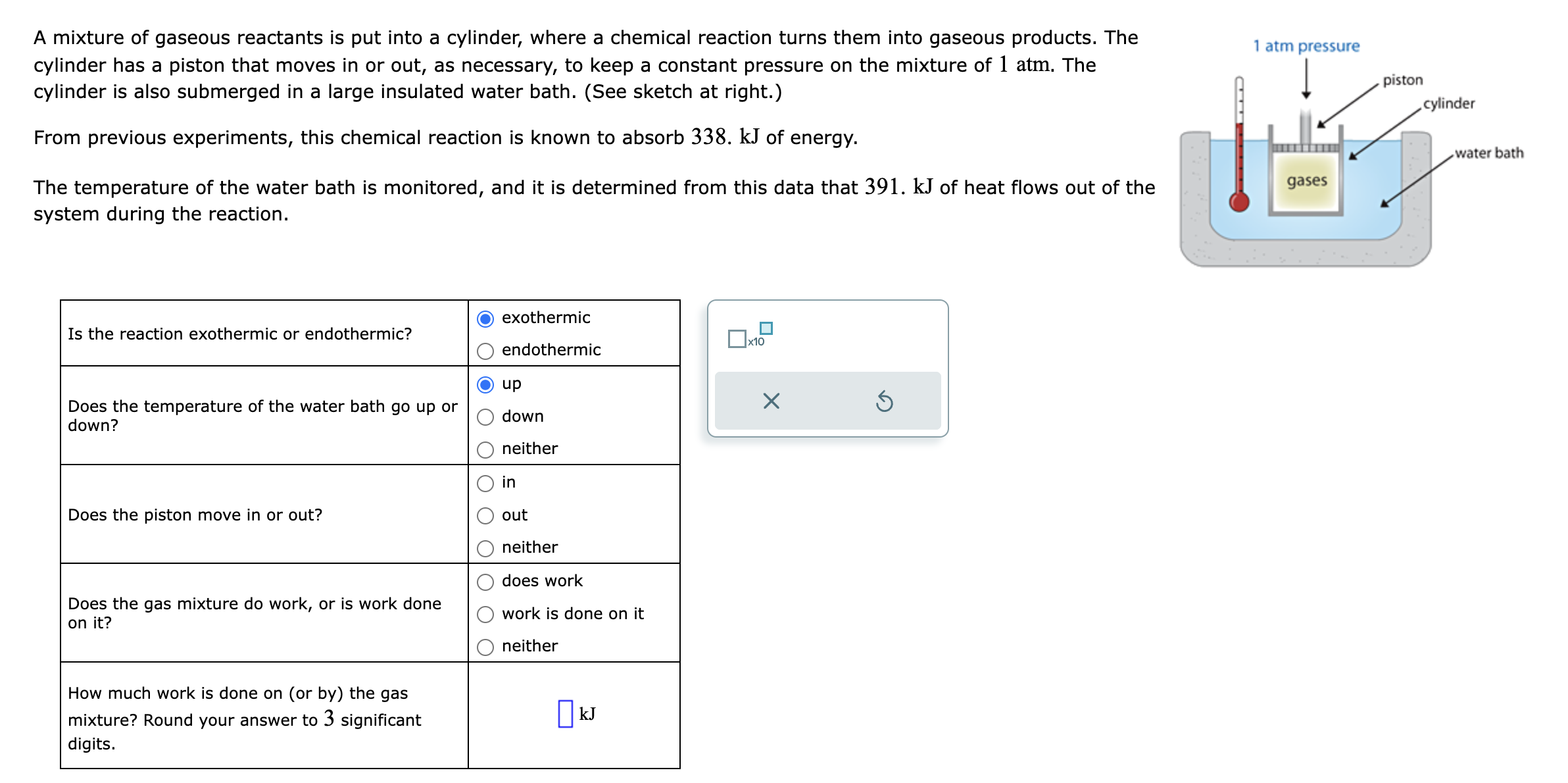 Solved A mixture of gaseous reactants is put into a | Chegg.com