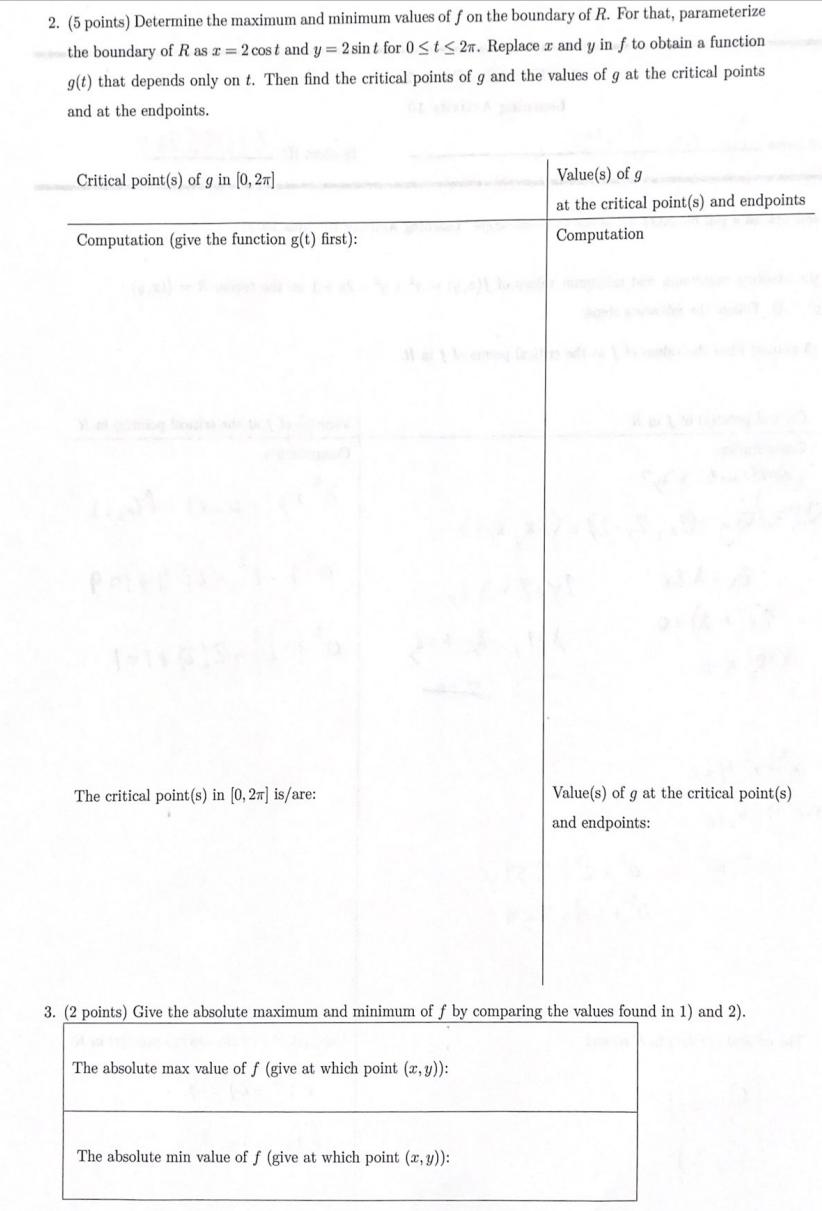 2. (5 points) Determine the maximum and minimum | Chegg.com