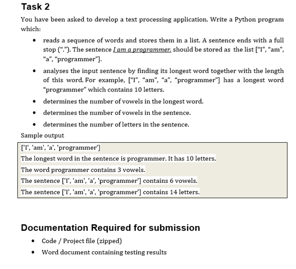 Solved Task 2 You have been asked to develop a text | Chegg.com