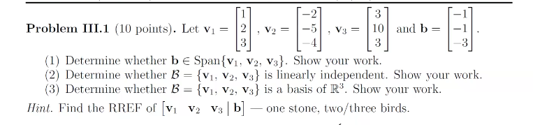 Solved Problem III. 1 (10 points). Let | Chegg.com
