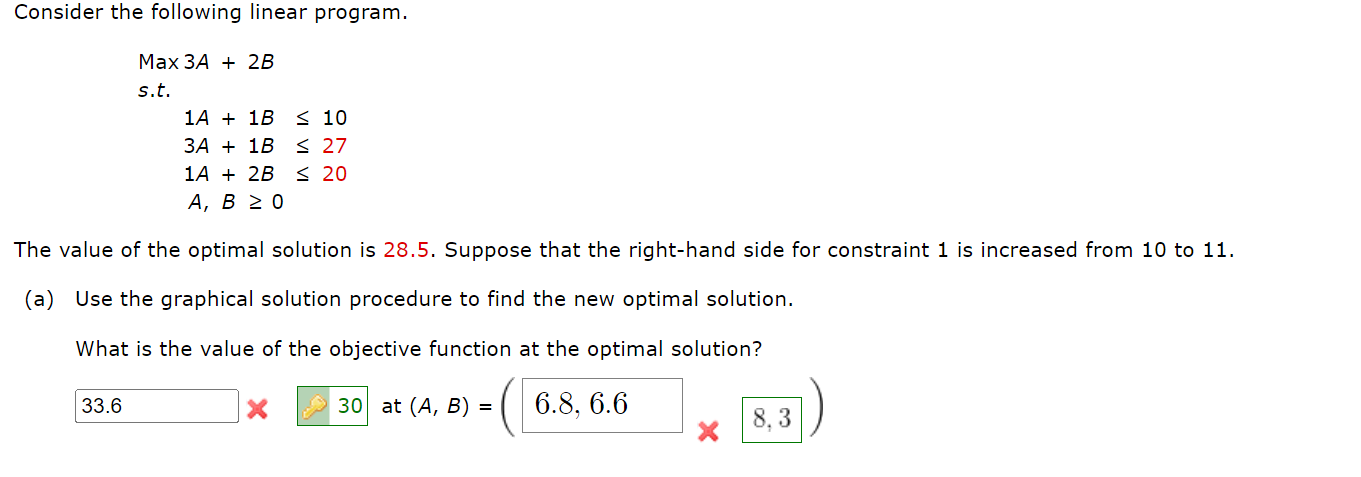 Solved Consider The Following Linear Program. Max3A+2B S.t. | Chegg.com