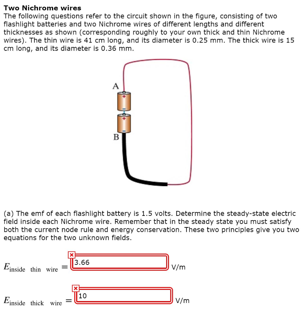 Solved Two Nichrome wires The following questions refer to