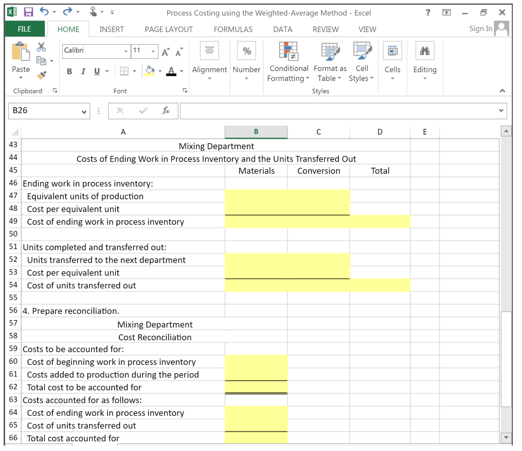 Solved Process Costing using the Weighted Average Method - | Chegg.com