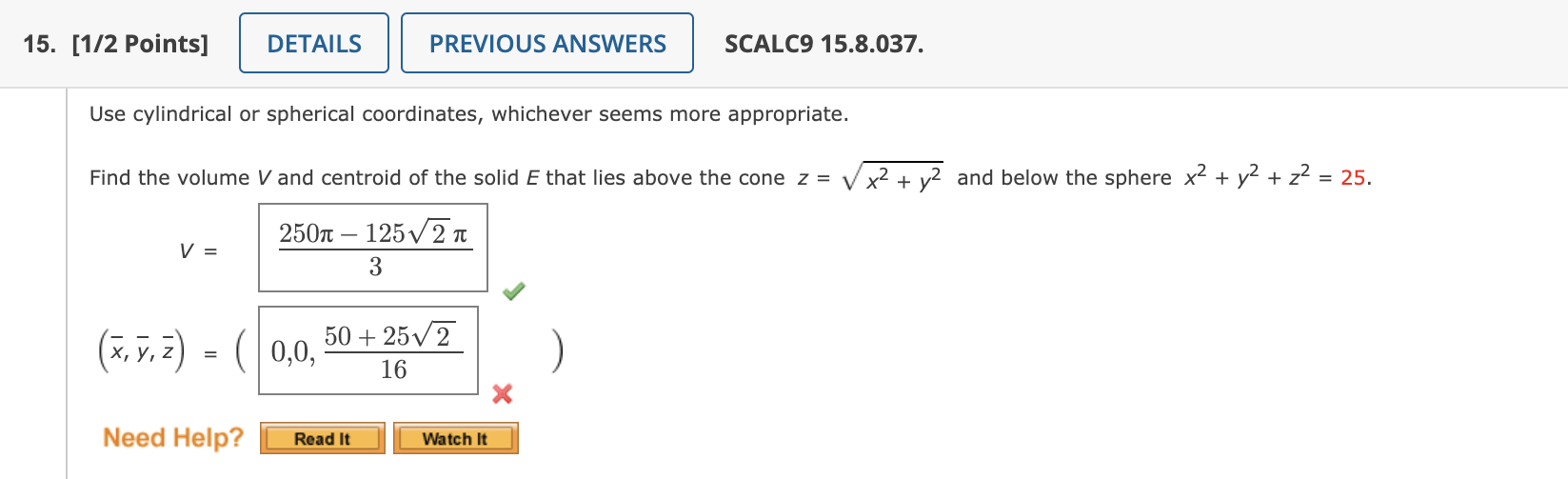 Solved 15. [1/2 Points] DETAILS PREVIOUS ANSWERS SCALC9 | Chegg.com