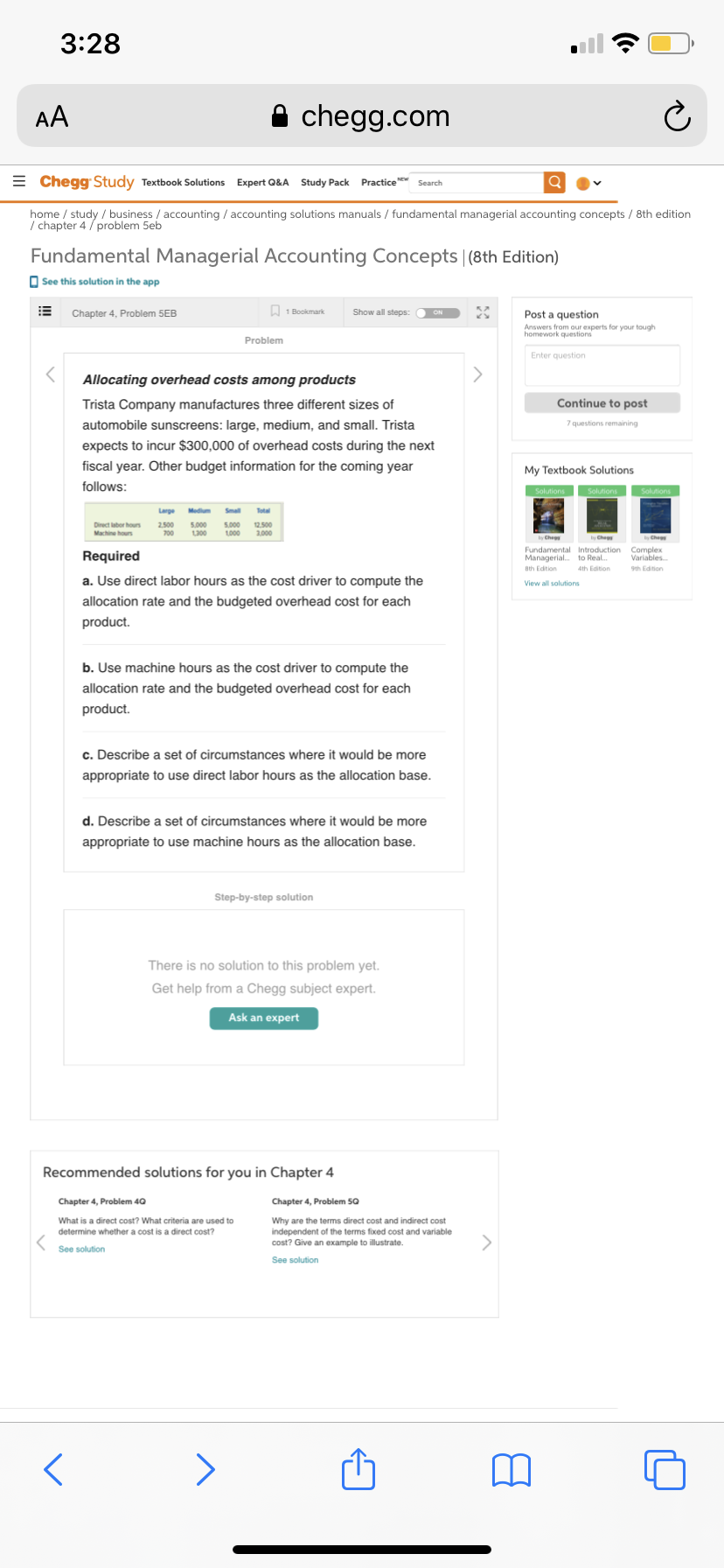Solved 3:28 11 20 AA A chegg.com = Chegg. Study Textbook | Chegg.com