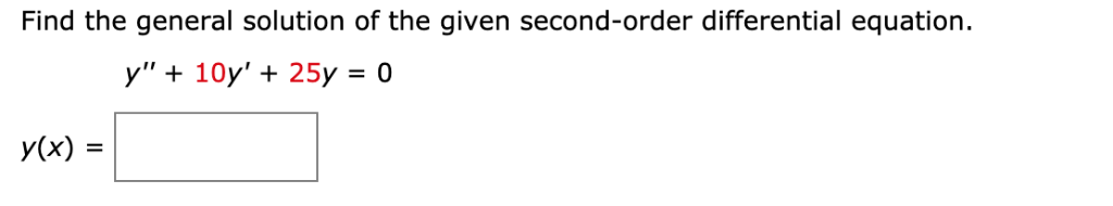 Solved Find The General Solution Of The Given Secondorde