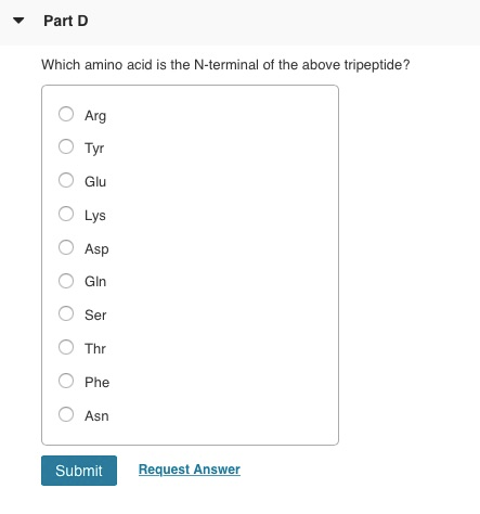 Solved Part A Identify the amino acid residues contained in | Chegg.com