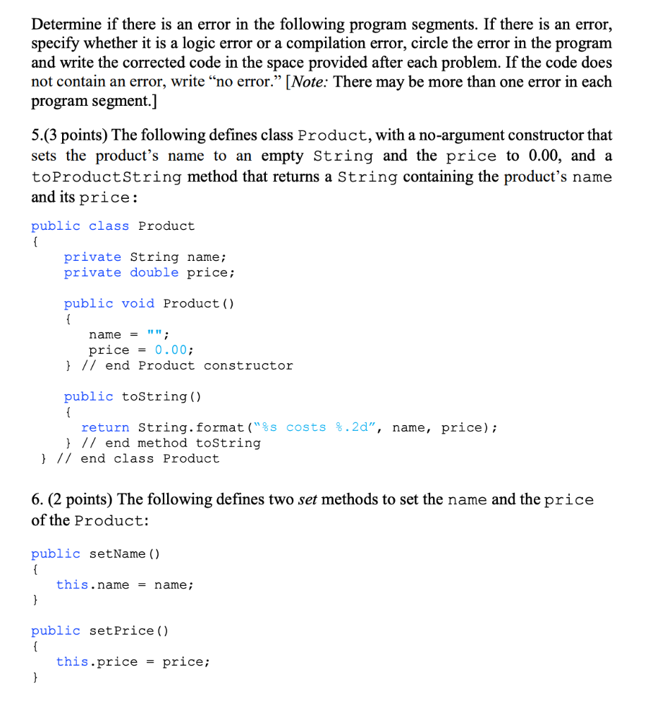 Solved Determine if there is an error in the following | Chegg.com