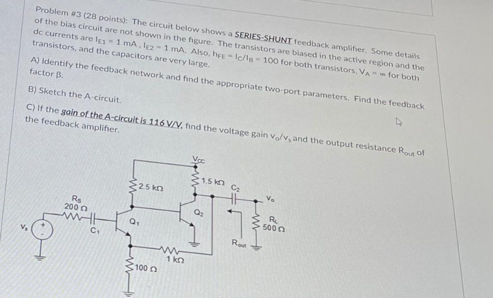 Solved Problem #3 (28 points): The circuit below shows a | Chegg.com