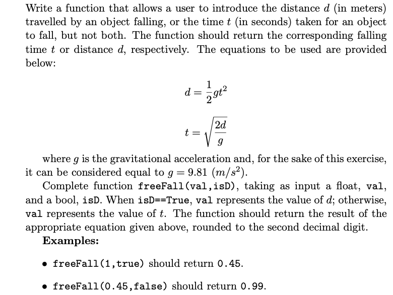Solved Write a function that allows a user to introduce the | Chegg.com