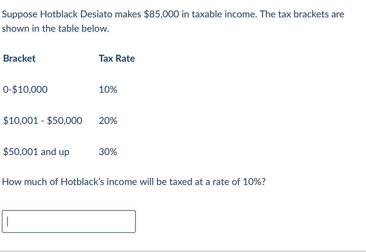 Solved Suppose Hotblack Desiato makes $85,000 in taxable | Chegg.com