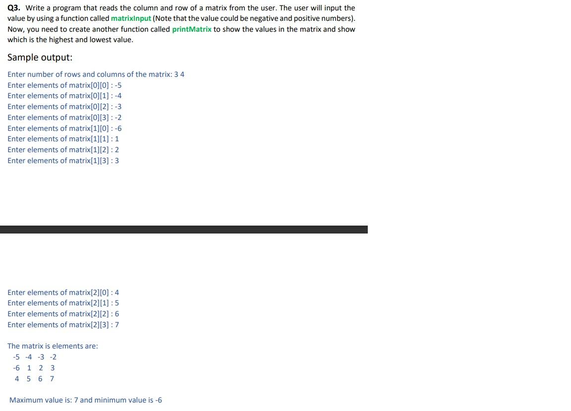 Solved Q3. Write a program that reads the column and row of