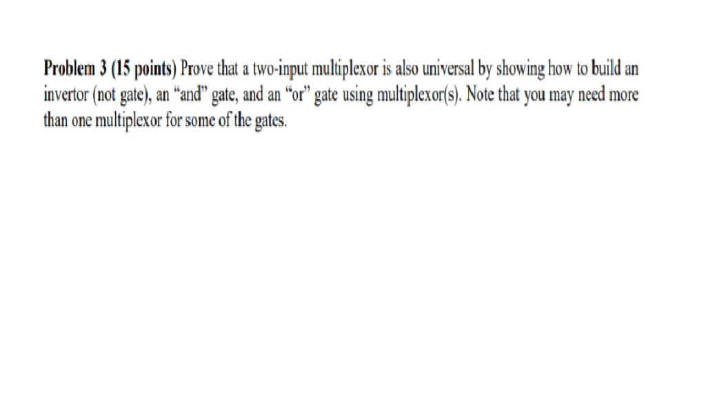 Solved Problem 3 (15 points) Prove that a two-input | Chegg.com