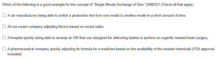 Solved Which of the following is a good example for the | Chegg.com