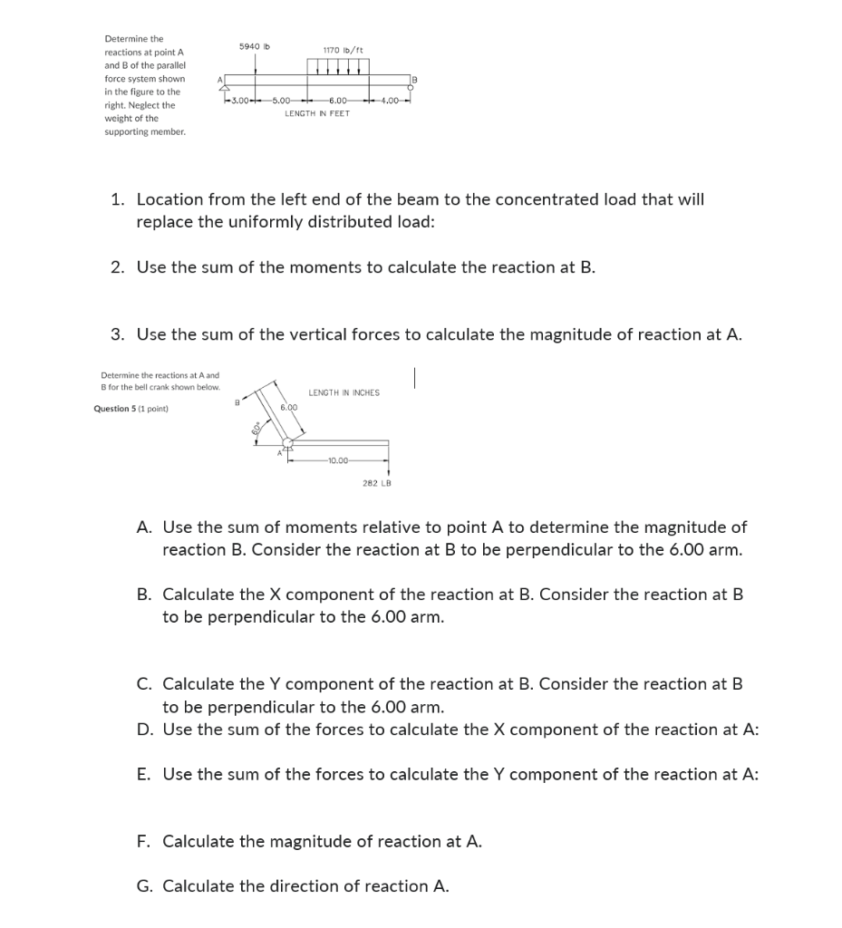 Solved Determine The Reactions At Point A And B Of The | Chegg.com